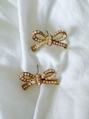 OSCAR DE LA RENTA Bow Pave Earrings